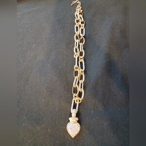Elegant Gold and Silver Pendant Necklace